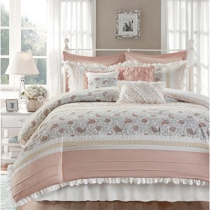9 Pcs Paisley Print Percale Cotton Comforter Set, All Season Home Textile fits Elegant Bedroom Decor - 1 of 4