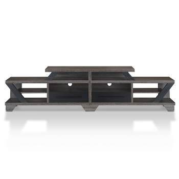 Harla Contemporary TV Stand for TVs up to 80" Distressed Gray/Black - HOMES: Inside + Out