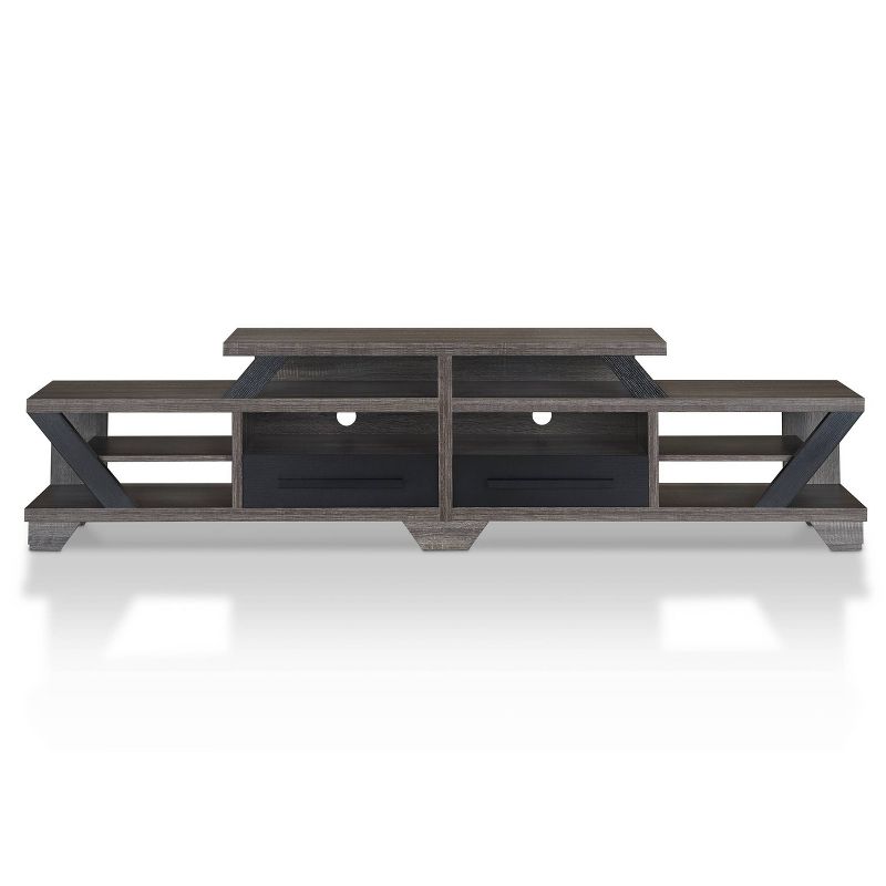Harla Contemporary TV Stand for TVs up to 80&#34; Distressed Gray/Black - HOMES: Inside + Out, 1 of 6
