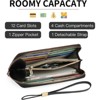 Clotth Vegan Leather Womens Wallet - RFID Blocking Large Capacity - Ladies Zip Around Clutch with Detachable Wristlet, for Daily Use,Travel - 4 of 4