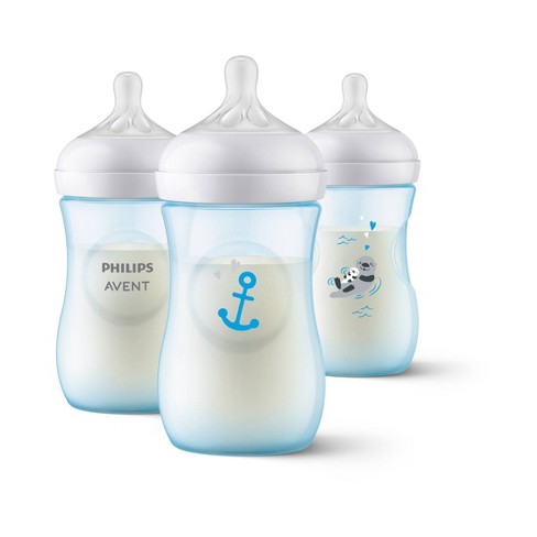 adverbio Barriga Español Philips Avent 3pk Natural Baby Bottle With Natural Response Nipple - Blue  Otter/anchor - 9oz : Target