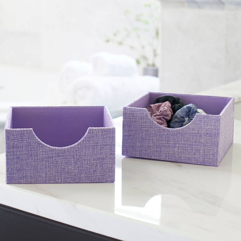 Household Essentials Set of 2 Square Drawer Trays Iris Heather, 4 of 12