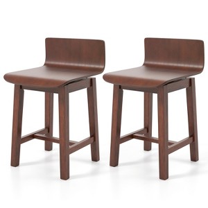 Tangkula Swivel Dining Chair Set of 2 Farmhouse Wooden Kitchen Chairs Armless Side Chairs - 1 of 4