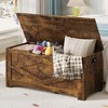homfan Storage Chest, Wooden Storage Bench with Safety Hinges, Easy Assembly, Large Toy Chest for Entryway, Living Room, Bedroom - 2 of 4