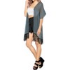 LA LEELA Women's Open Front Summer Vacation Beachwear Short Bathing Suit Cardigan Holiday Swimwear Duster Beach Swim - 4 of 4