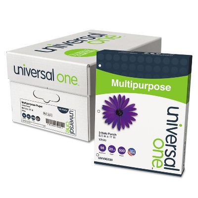 Universal Multipurpose Paper 98 Brightness 20lb Ltr 3-Hole Punch Bright WE 5000/Ctn 95230