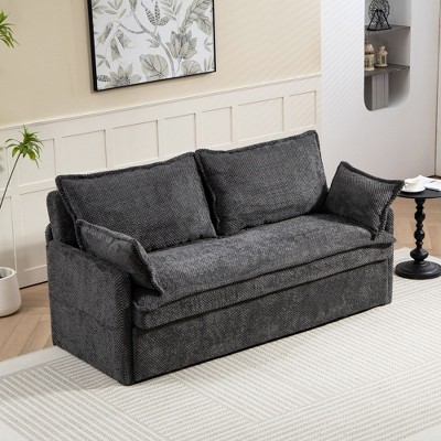 Whisen 59.5" Convertible Sleeper Sofa with Storage and Charging