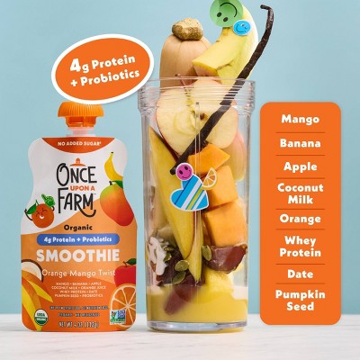 Once Upon A Farm Protein Orange Mango Twist Pouch - 4oz