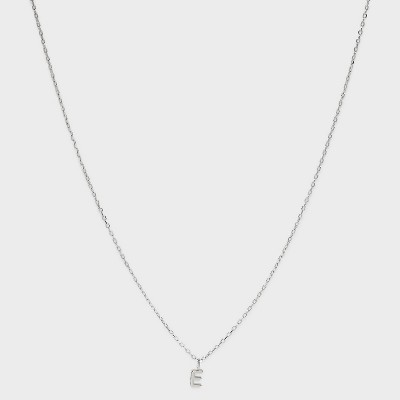 Sterling Silver Small Polished Initial Pendant Necklace - A New Day™ Silver