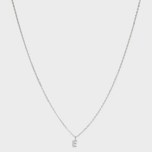 Sterling Silver Small Polished Initial Pendant Necklace - A New Day™ Silver - 1 of 4
