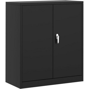 35" Metal Storage Cabinet with 2 Adjustable Shelves & Lockable Doors, Heavy Duty Steel Cabinet for Garage/Office - Rust-Resistant, Easy Assembly - 1 of 4