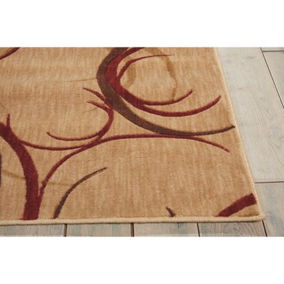 Handmade Red Synthetic Rectangular Rug with Latex Backing