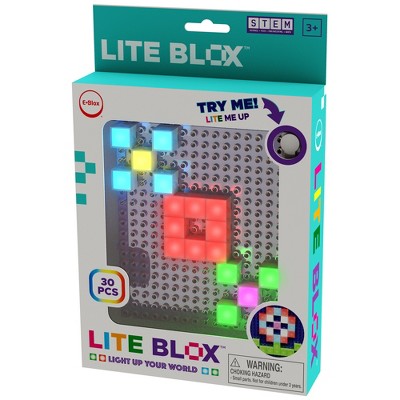 E-Blox: Lite Blox: BYO Light Mosaics - 30pcs, Colorful LED Toy, Ages 3+