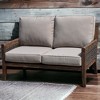Courtyard Casual Bermuda FSC Teak  Loveseat  FSC FSC Teak Rustic Taupe Stain with Weathered Gray Wicker  Fully Assembled - 2 of 4