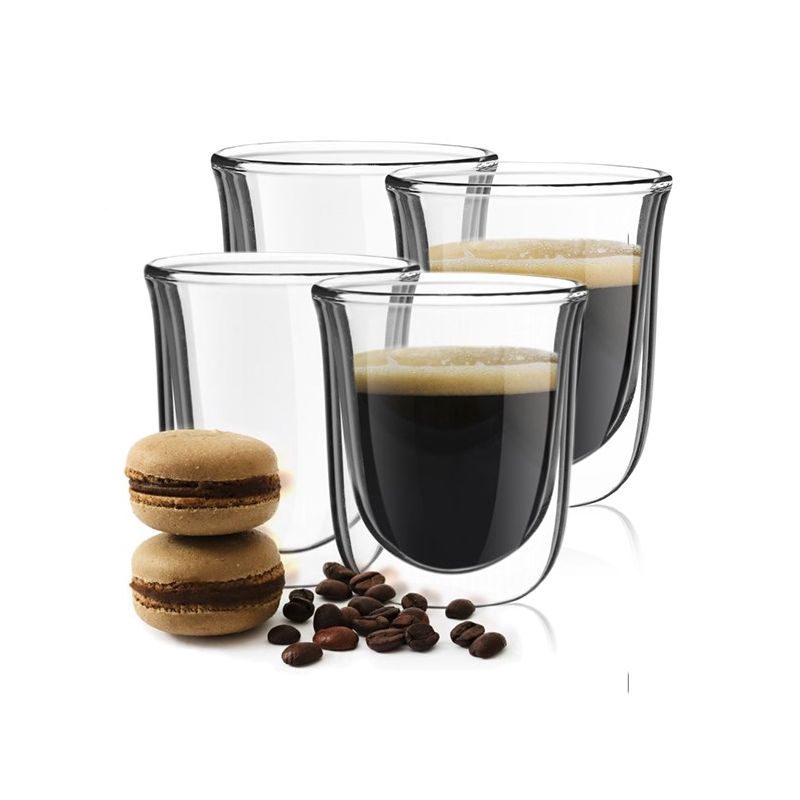 JoyJolt Javaah Double Wall Espresso Glasses - Set of 4 Double Walled Cups - 2-Ounces, 4 of 8