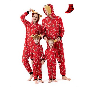 PATPAT Christmas Family Pajama Union Set: Christmas Print Pajamas with Matching Plaid Socks - 1 of 1