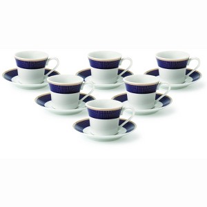 Lorren Home 2oz. Espresso Set Service for 6-Blue/Gold - 1 of 4