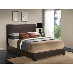 Twin Size Platform Bed with Upholstered Headboard for Bedroom - 1 of 4