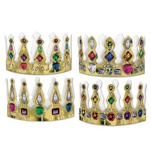 Beistle Printed Jeweled Crowns, 4", (72/Pkg) Multicolored - 1 of 1