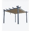 Retractable Aluminum Pergola – 10x10/10x13 Ft Wood-Grain Design, Adjustable Sunshade & Rust-Proof Frame for Patio/Backyard/Garden - 2 of 4