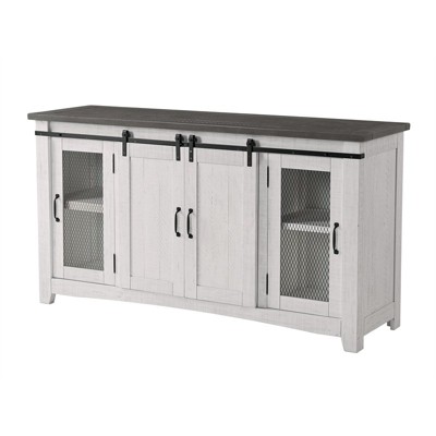 Hampton Solid Wood TV Stand White Stain with Grey Stain Top - Martin Svensson Home