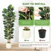 5/6/7FT Faux Fiddle Leaf Fig Tree with White Pot,  Artificial Plant for Home, Office, Store, Indoor & Outdoor Decor - 3 of 4