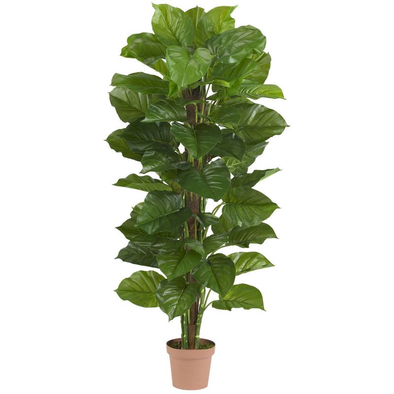 63&#34; x 33&#34; Artificial Leaf Philodendron Plant in Pot - Nearly Natural, 1 of 5