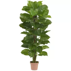 63" x 33" Artificial Leaf Philodendron Plant in Pot - Nearly Natural