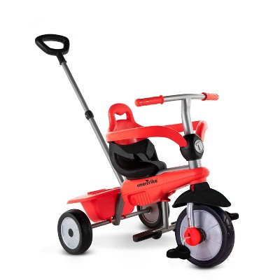smarTrike Breeze Kids 3 in 1 Tricycle Push Bike, Adjustable Trike Ride On Toy for Baby, Toddler, and Infant Ages 15 Months to 3 Years, Red