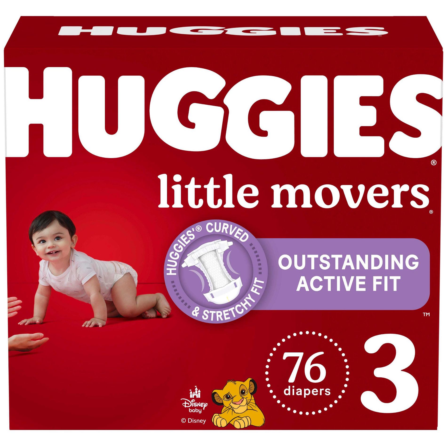 Huggies Little Movers Diapers  - Size 3 - 76ct