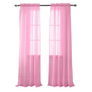 RT Designer Collection Celine Sheer Luxurious Modern Design Curtain Panel 54" x 84" Pink - 1 of 4