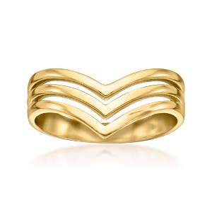 Ross-Simons 18kt Gold Over Sterling 3-Row Chevron Ring - 1 of 4