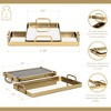 Cheung's Nuvelle Set of 2 Metal Mirrored Trays Gold - 2 of 4