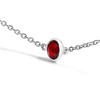 Haus of Brilliance Silver Bezel Set Red Garnet 5 Station Adjustable Bolo Bracelet - 4 of 4