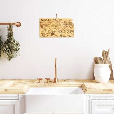 Kansas State Bamboo Cutting and Serving Board with Engraved Artwork