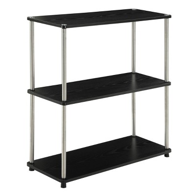 33.75" Designs2Go 3 Tier Bookshelf Black - Breighton Home