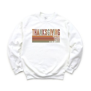 Simply Sage Market Women's Graphic Sweatshirt Thanksgiving Stripe Distressed - 1 of 2