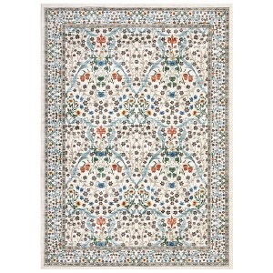 Washable Modern Floral Print Area Rug for Living Room Bedroom, Indoor Farmhouse Large Non Slip Floor Carpet for Kitchen Dining Room - 1 of 4