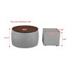 Kumasinova Velvet Round Ottoman Set with Square Footstool,Coffee Table with Reversible Wood Grain Lid and Storage for Living Room,Bedroom - 2 of 4