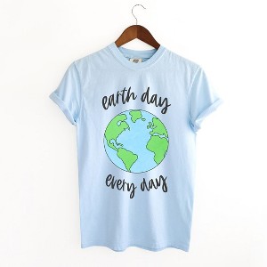 Simply Sage Market Women's Earth Day Every Day Short Sleeve Garment Dyed Tee - 1 of 2