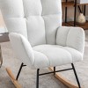 CAVINAS Comfy Rocking Chair, Modern Accent Chair Teddy Fabric Sofa Chair for Bedroom, Living Room - 4 of 4
