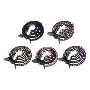 Unique Bargains Women's Grace Dome Round Hair Clips 3.03"x2.68"x0.98" Assorted Color 5 Pcs - 1 of 4