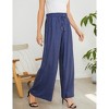 Coolmee Womens Pants Elastic Waist Lightweight Palazzo Pants Casual Lounge Wide Leg Pants - 2 of 4