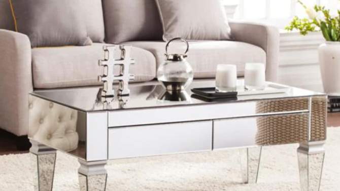 Darla Contemporary Mirrored Rectangular Cocktail Table - Mirrored - Aiden Lane, 2 of 16, play video