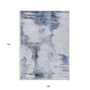 Navy Blue And Ivory Abstract Washable Indoor Outdoor Area Rug - 3 of 4