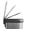 Stainless Steel Trash Can with Lid, Large Garbage Can for Kitchen, Step-on Kitchen Metal Trash Bin with Liner Rim & Rear Handle - 3 of 4