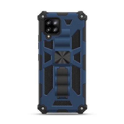 MyBat Sturdy Hybrid Protector Cover Case (with Stand) Compatible With Samsung Galaxy A42 5G - Ink Blue / Black