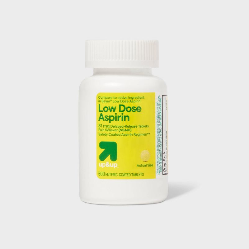 Aspirin (NSAID) Pain Reliever Enteric Safety-Coated Tablets - 500ct - up &#38; up&#8482;, 1 of 6