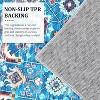 TackView Rug for Living Room - Vintage Area Rug, Retro Floral Print, Soft Touch, Non Slip Stain-Resistant Carpet - 3 of 4
