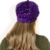 Anna-Kaci Women's Sequin Velvet Beret with Sparkling Embellishments and Comfortable Satin-Lined Interior - 4 of 4